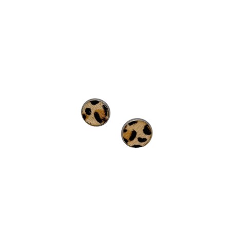 earrings stud silver steel leopar23